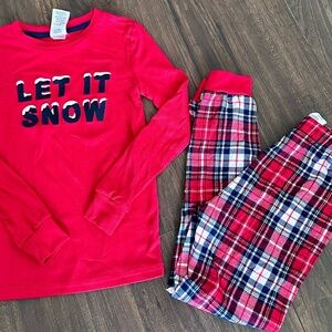Kids Unisex Holidays Christmas Pajama Set Like New Condition Red Size 6